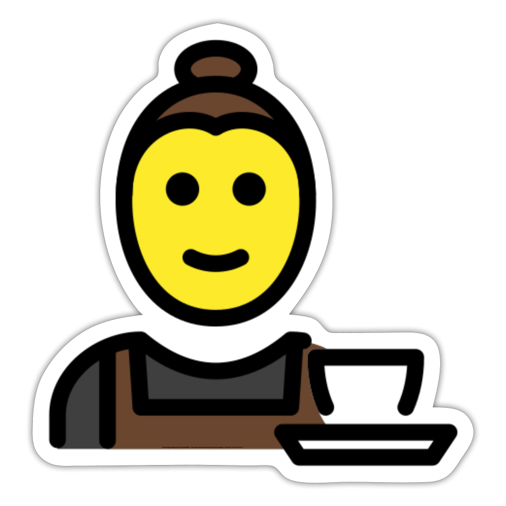 Barista Moji Sticker - Emoji.Express - white matte