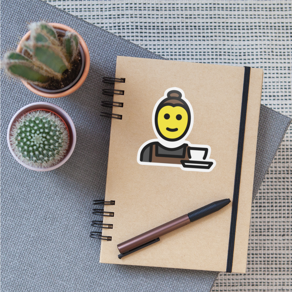 Barista Moji Sticker - Emoji.Express - white matte