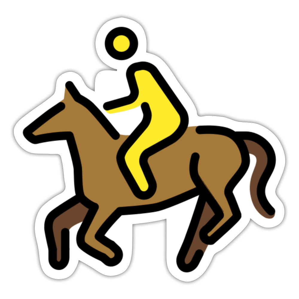 Horse Riding Moji Sticker - Emoji.Express - white matte