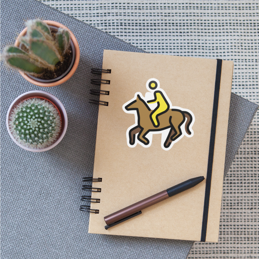 Horse Riding Moji Sticker - Emoji.Express - white matte