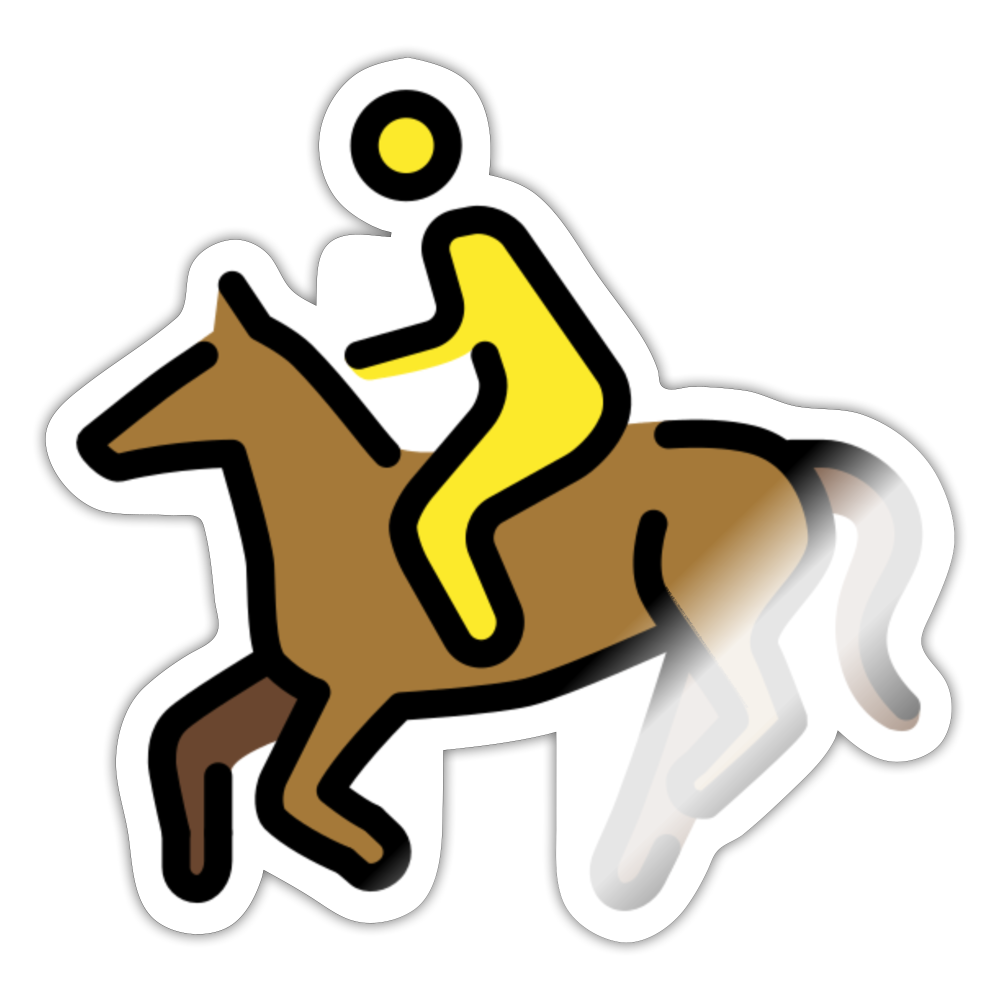 Horse Riding Moji Sticker - Emoji.Express - white glossy
