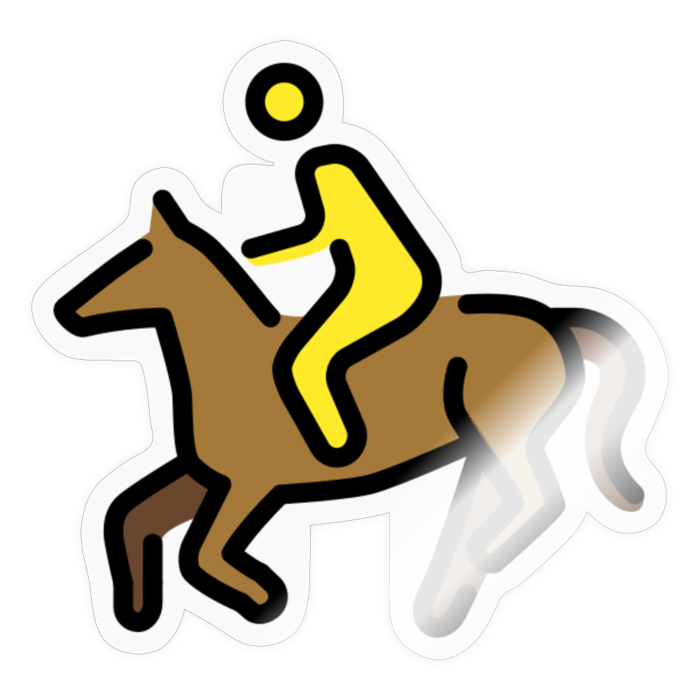 Horse Riding Moji Sticker - Emoji.Express - transparent glossy