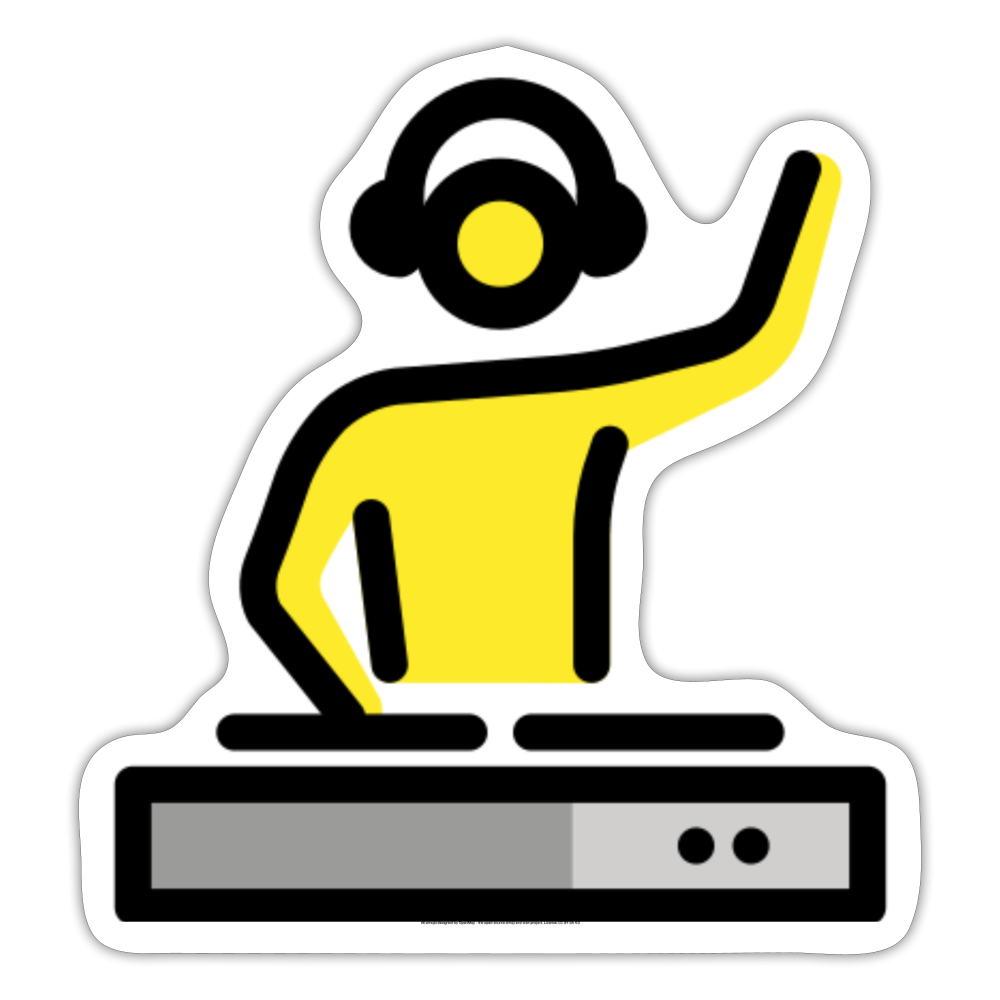 DJ Man Moji Sticker - Emoji.Express - white matte