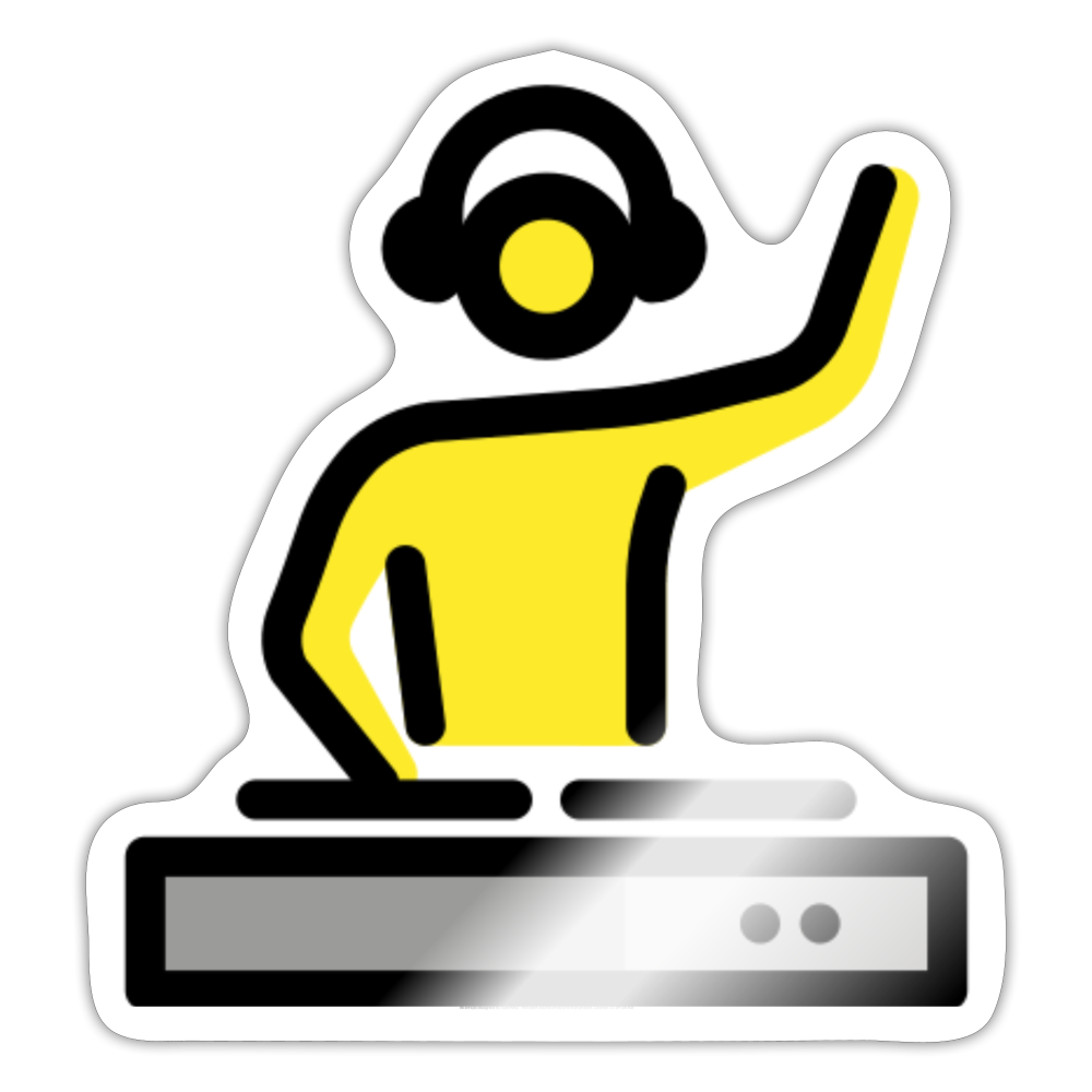 DJ Man Moji Sticker - Emoji.Express - white glossy