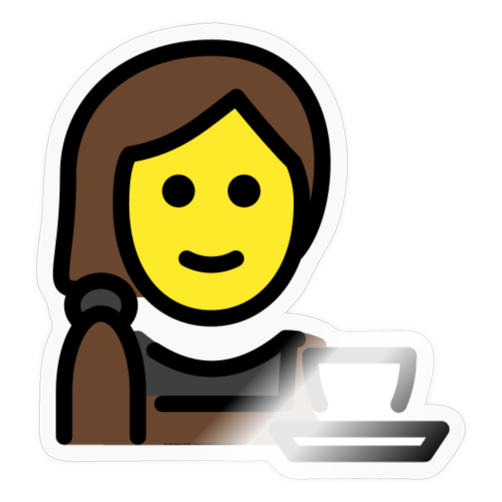 Woman Barista Moji Sticker - Emoji.Express - transparent glossy