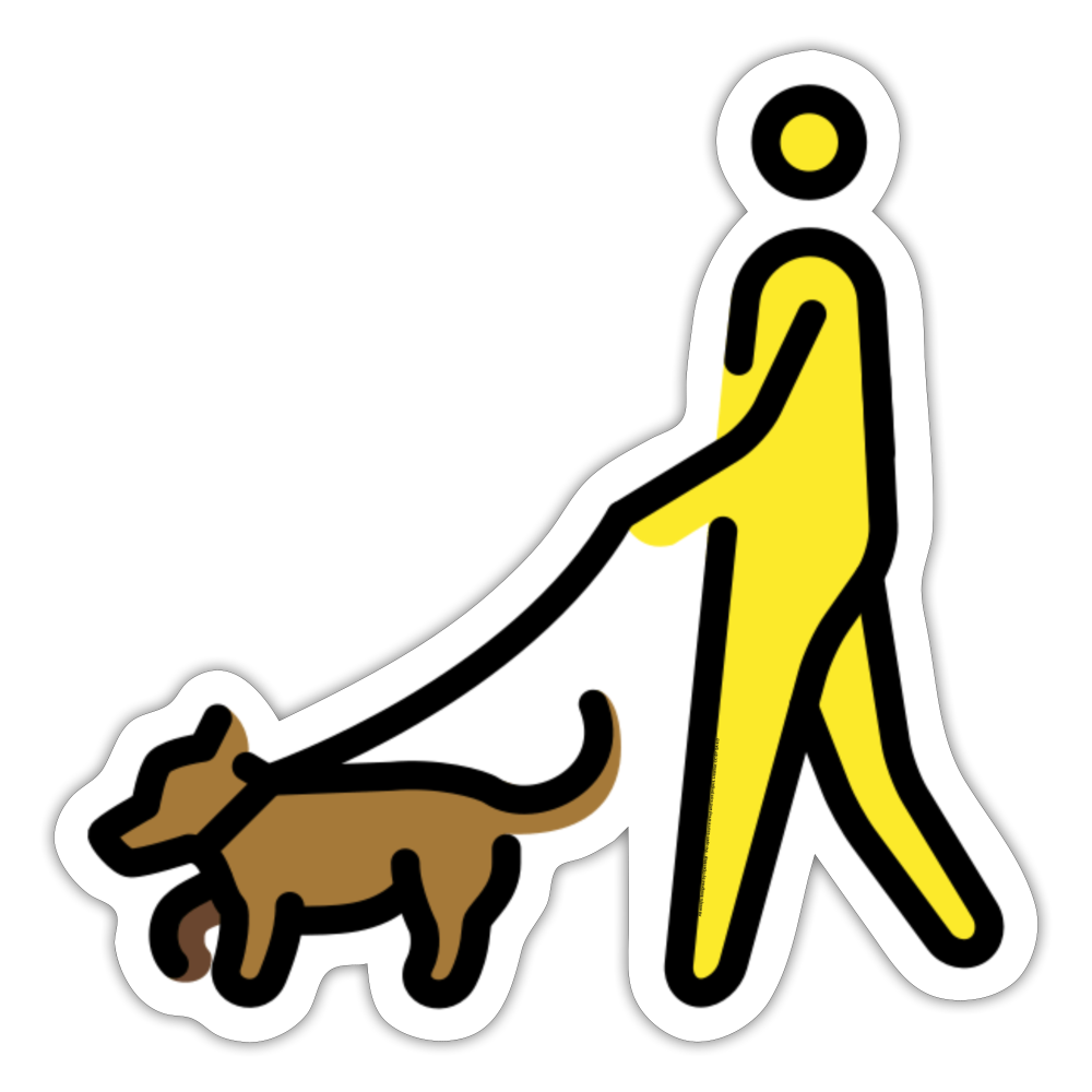 Person with Dog Moji Sticker - Emoji.Express - white matte
