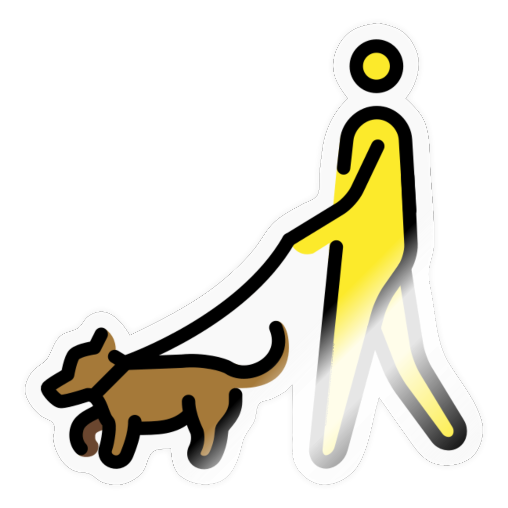 Person with Dog Moji Sticker - Emoji.Express - transparent glossy