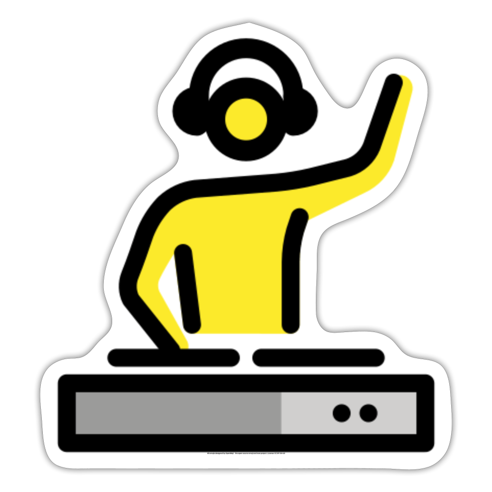 DJ Moji Sticker - Emoji.Express - white matte
