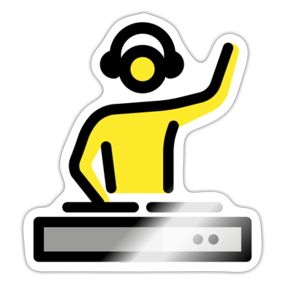 DJ Moji Sticker - Emoji.Express - white glossy