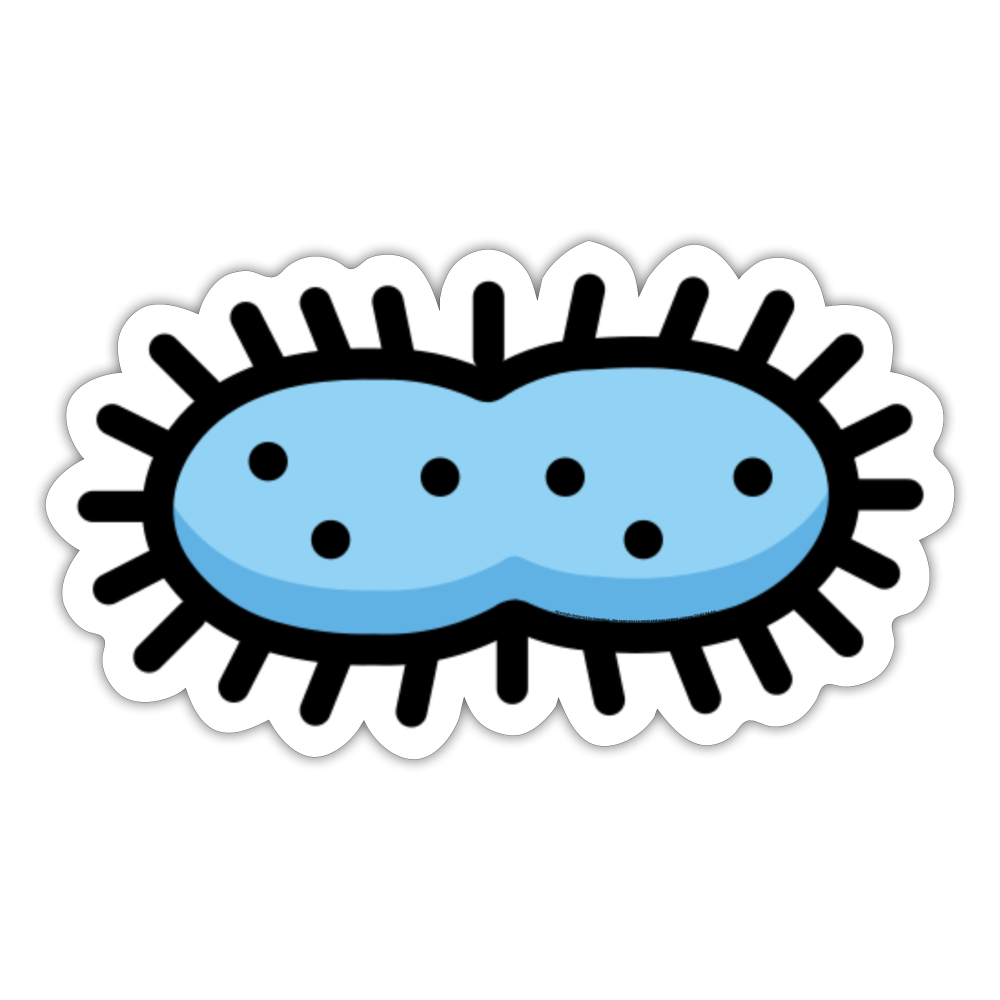 Microbe Moji Sticker - Emoji.Express - white matte