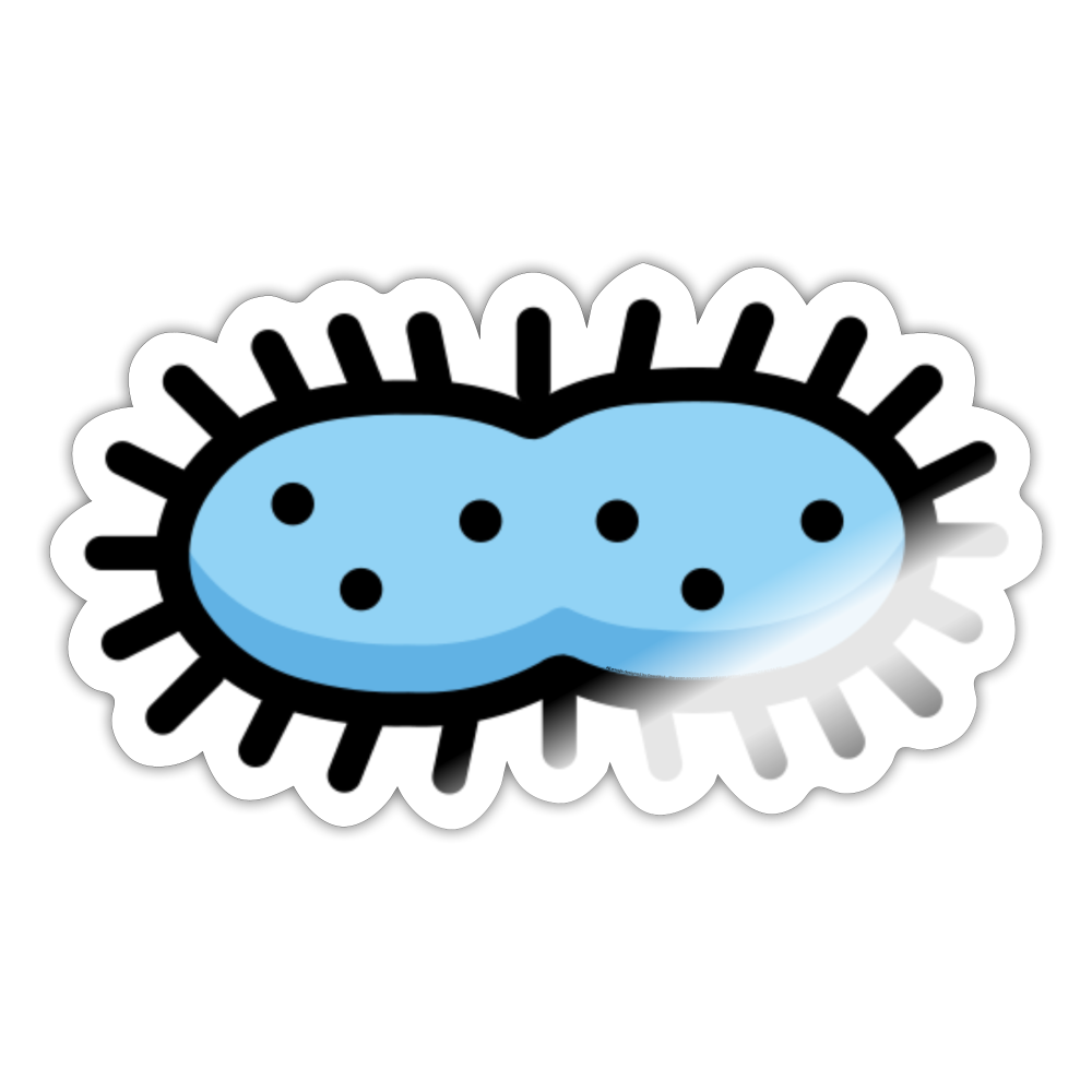 Microbe Moji Sticker - Emoji.Express - white glossy