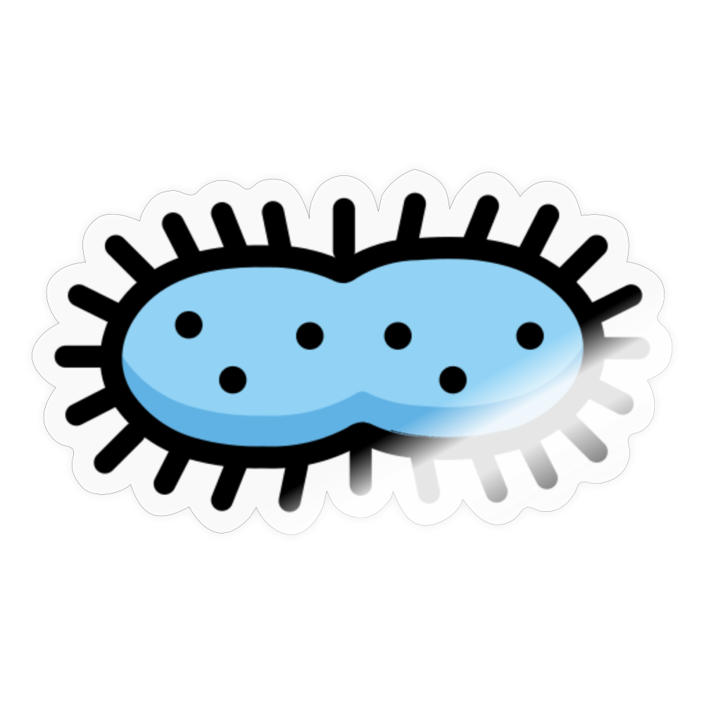 Microbe Moji Sticker - Emoji.Express - transparent glossy