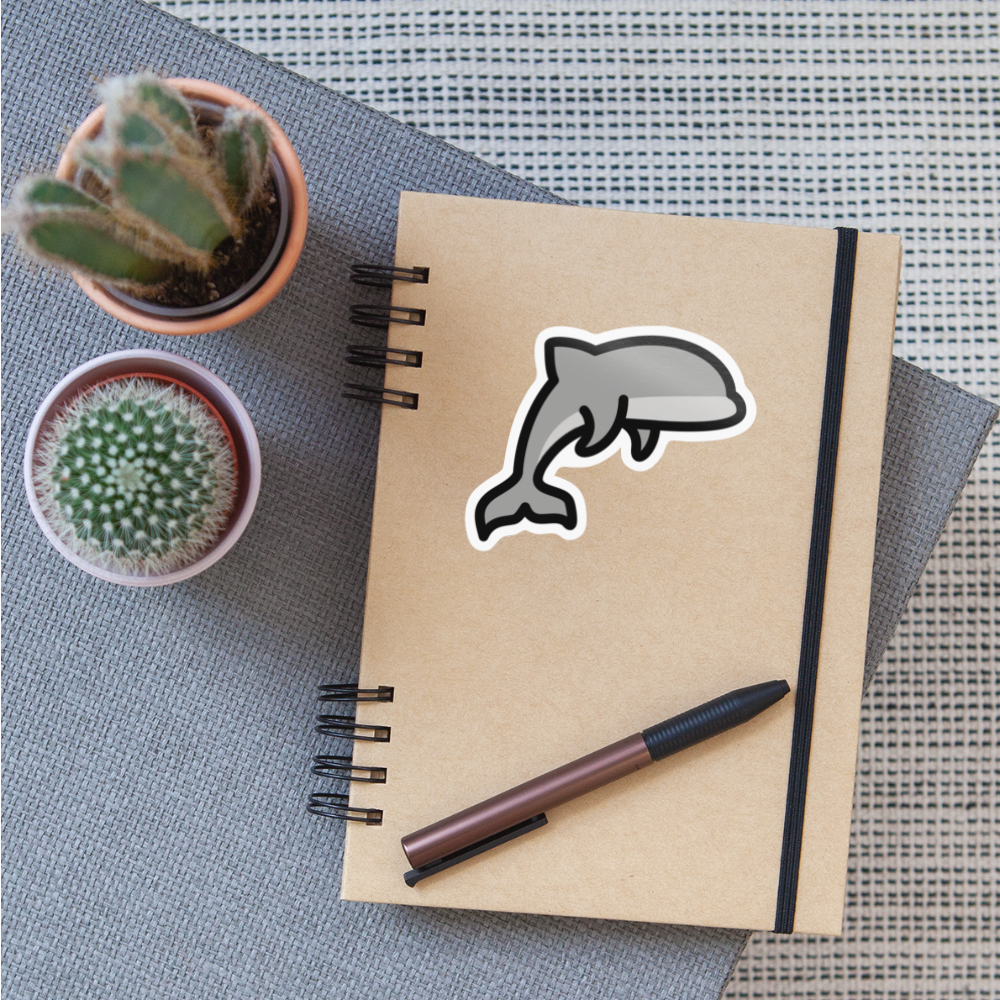 Porpoise Moji Sticker - Emoji.Express - white glossy