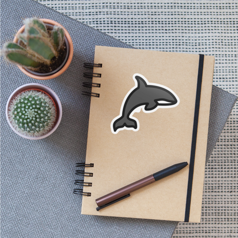 Orca Moji Sticker - Emoji.Express - white matte