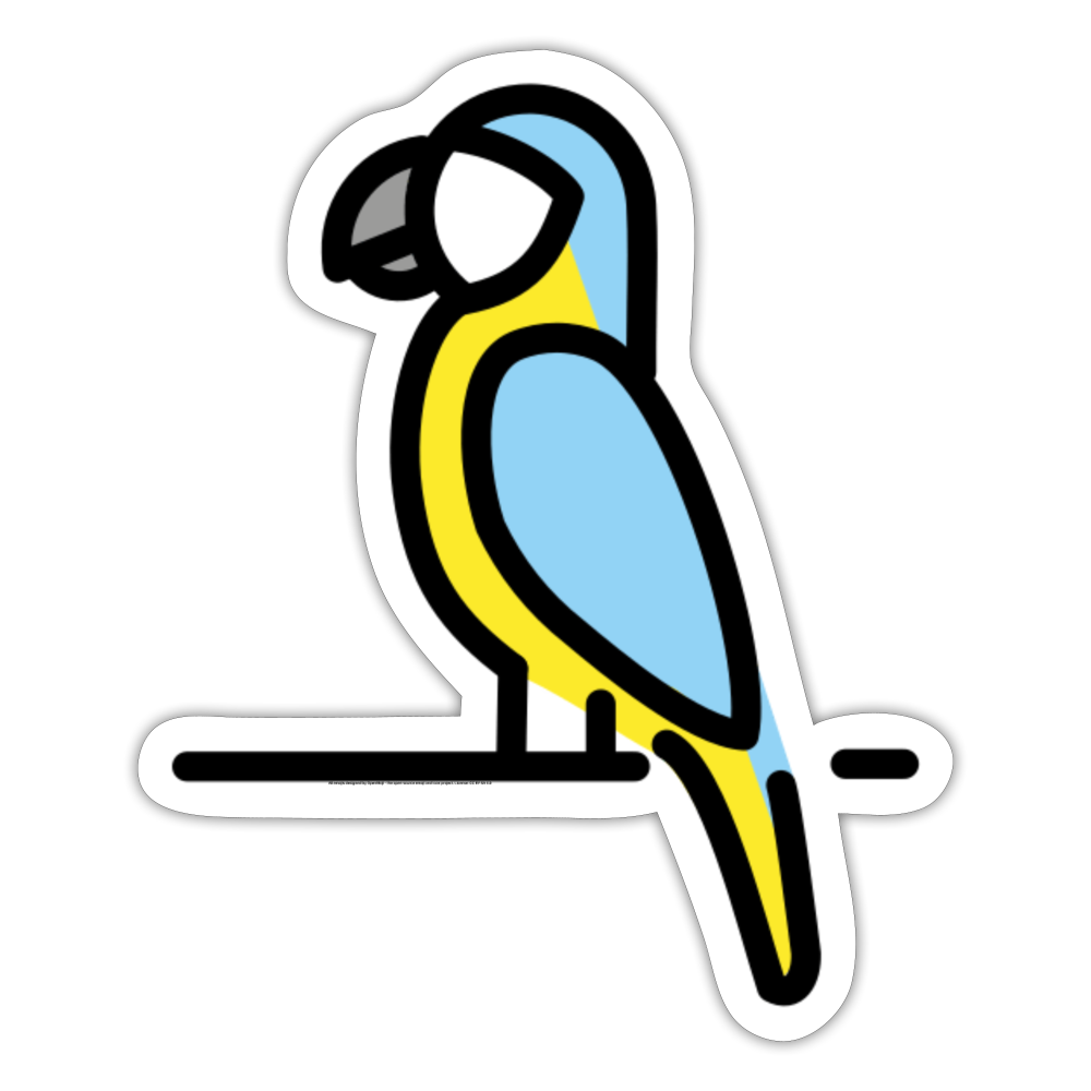 Macaw Moji Sticker - Emoji.Express - white matte