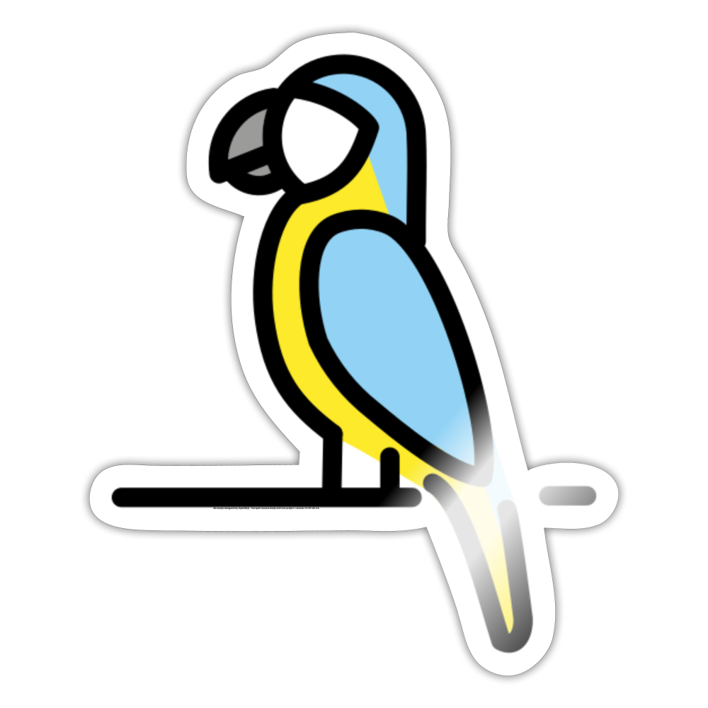 Macaw Moji Sticker - Emoji.Express - white glossy