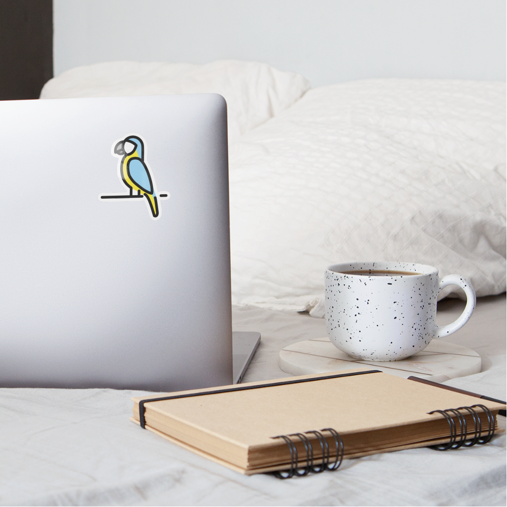 Macaw Moji Sticker - Emoji.Express - white glossy