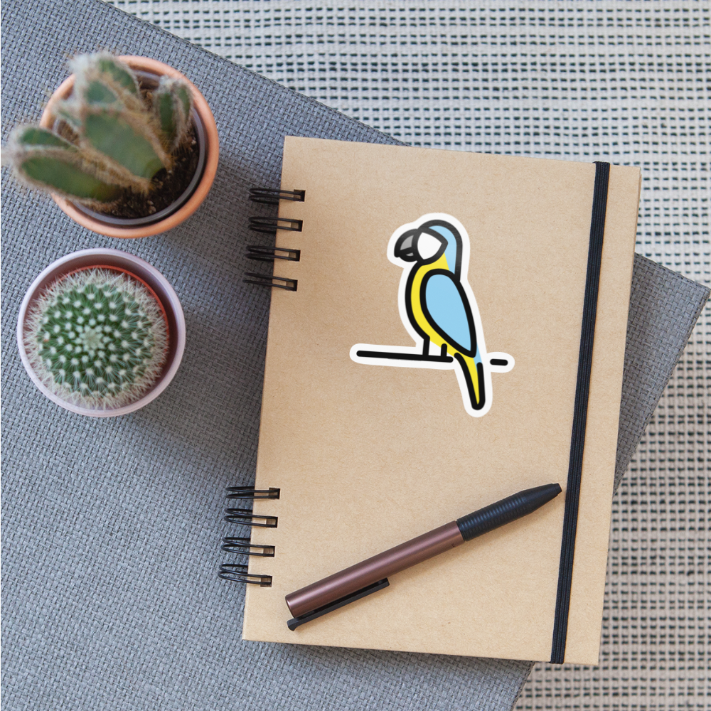 Macaw Moji Sticker - Emoji.Express - white glossy