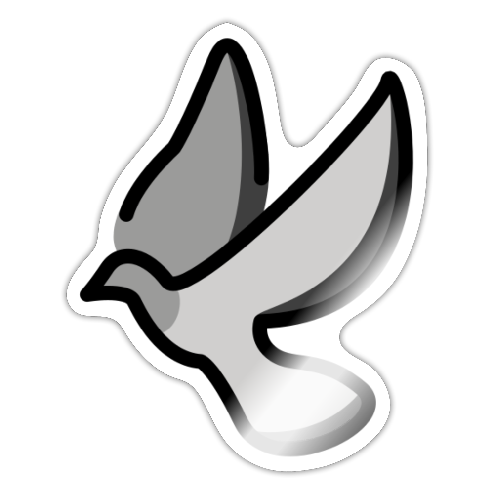 Pigeon Moji Sticker - Emoji.Express - white glossy