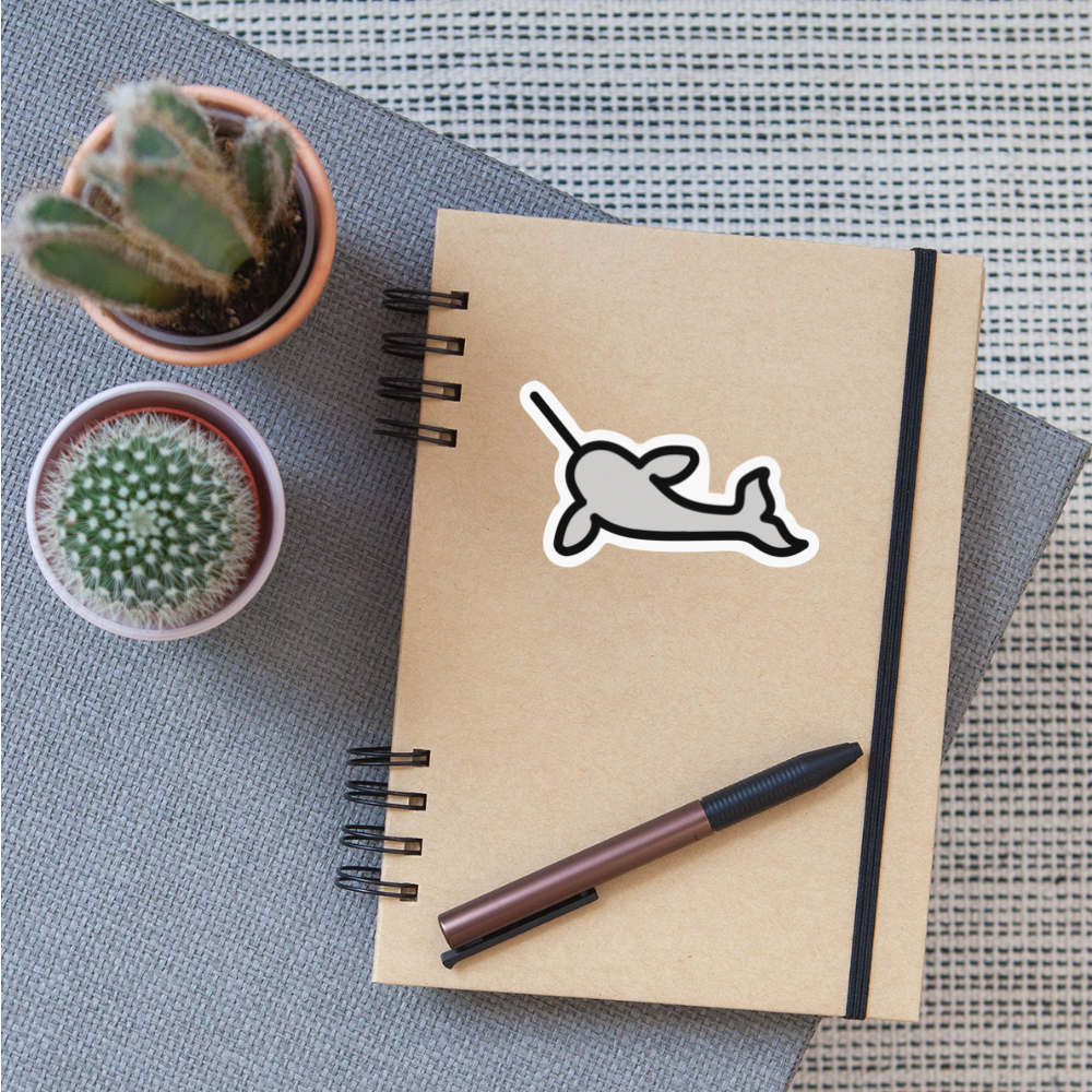 Narwhal Moji Sticker - Emoji.Express - white glossy