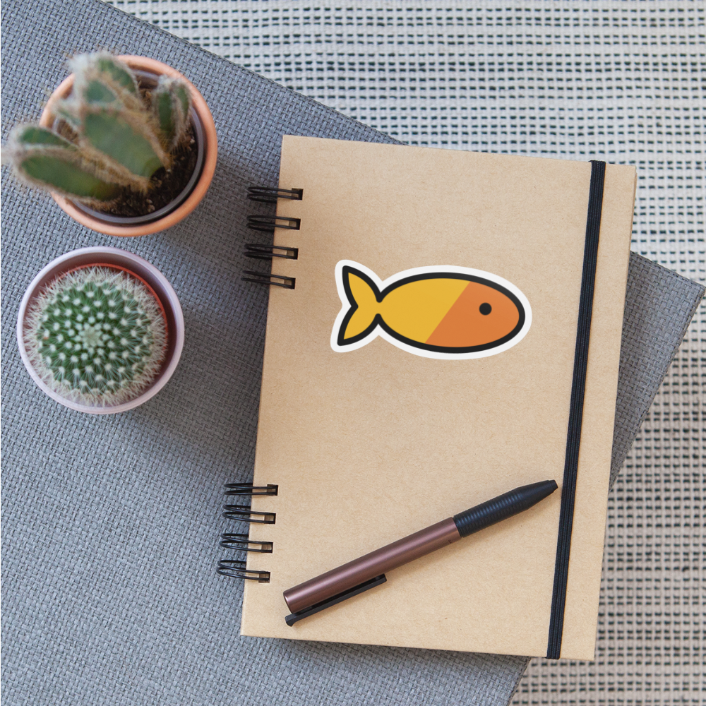 Goldfish Moji Sticker - Emoji.Express - white matte
