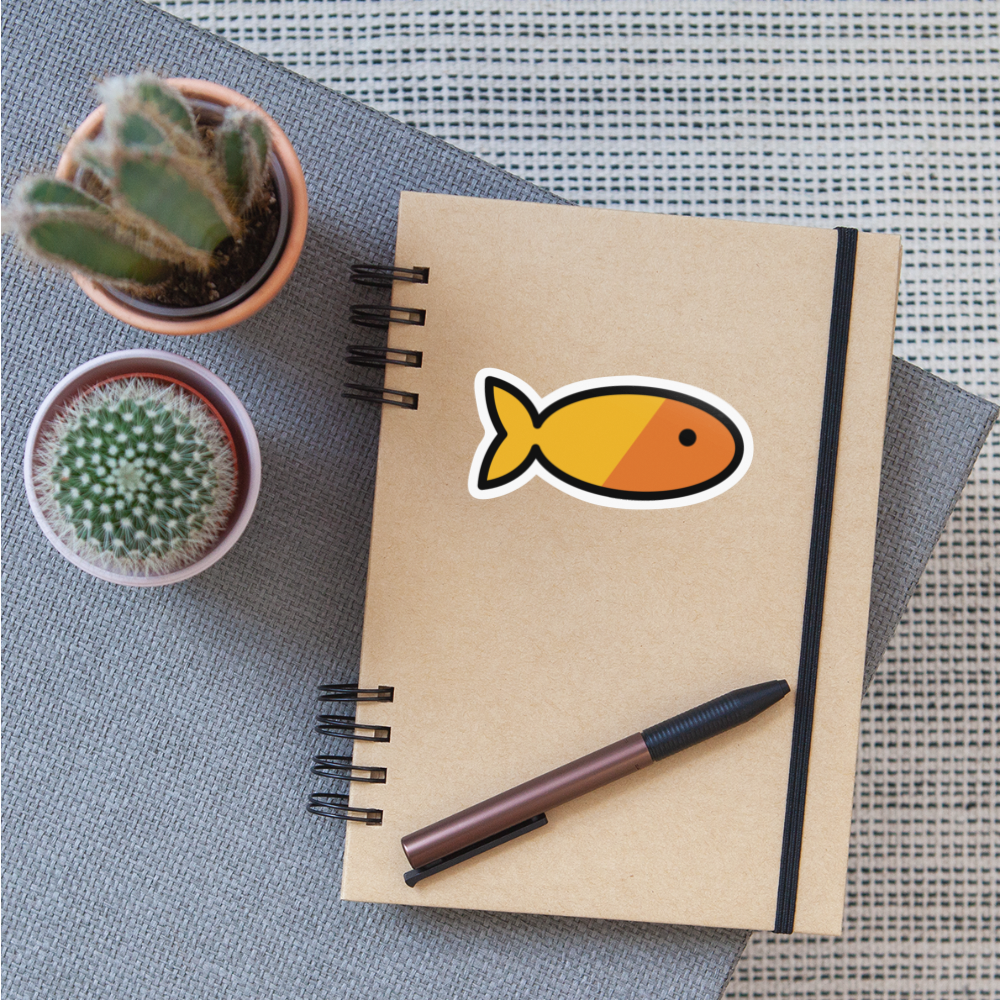 Goldfish Moji Sticker - Emoji.Express - white glossy