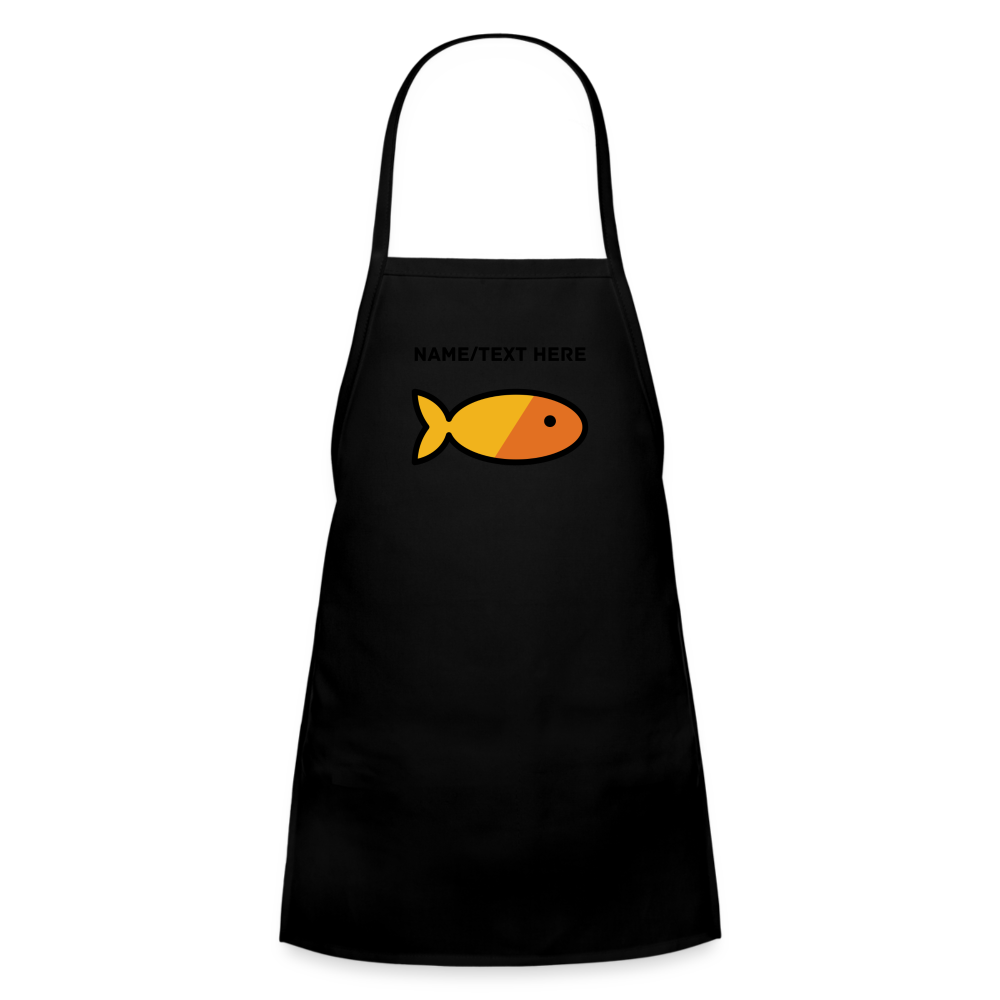 Customizable Goldfish Moji Kids' Apron - Emoji.Express - black