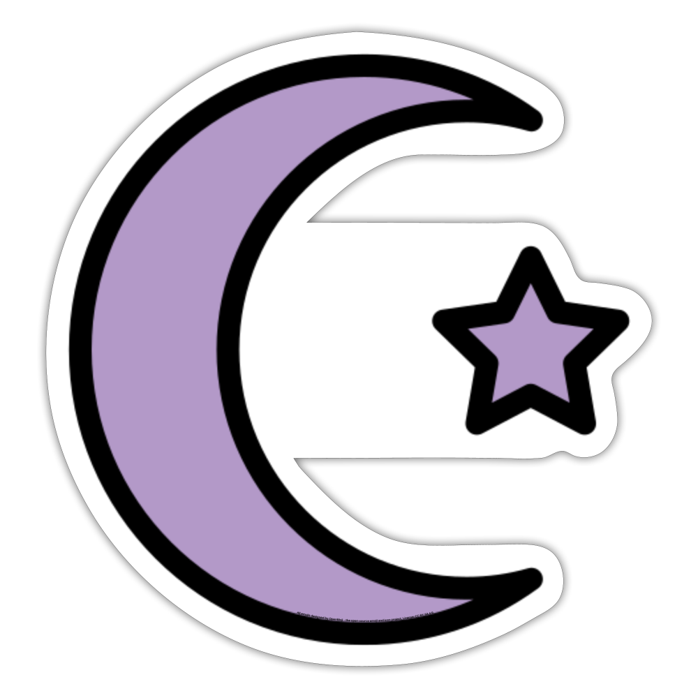 Star and Crescent Moji Sticker - Emoji.Express - white matte