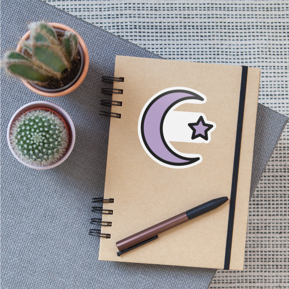 Star and Crescent Moji Sticker - Emoji.Express - white matte