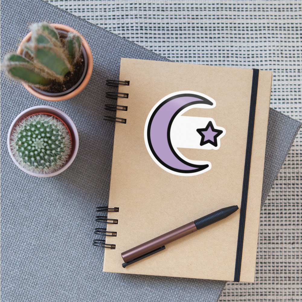 Star and Crescent Moji Sticker - Emoji.Express - white glossy