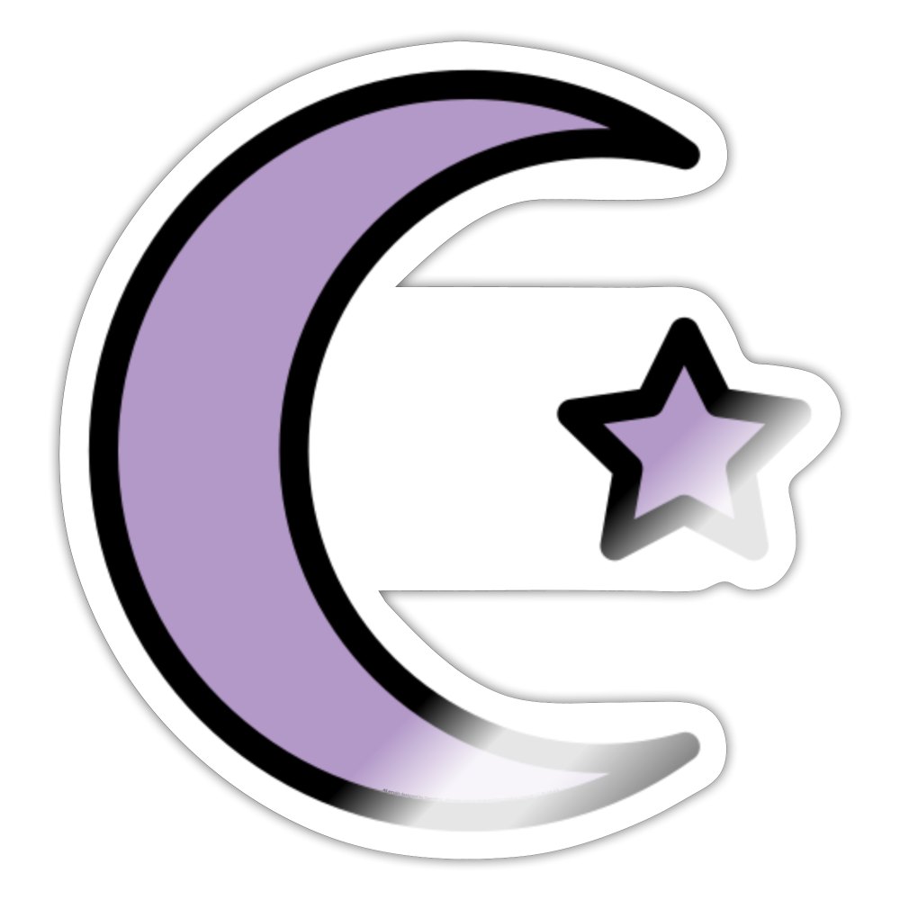 Star and Crescent Moji Sticker - Emoji.Express - white glossy