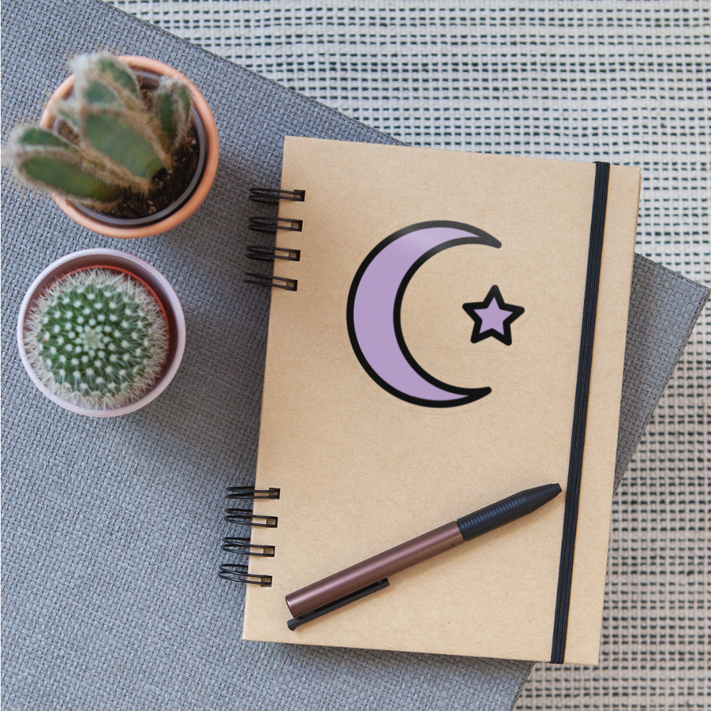 Star and Crescent Moji Sticker - Emoji.Express - transparent glossy