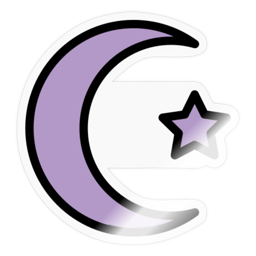 Star and Crescent Moji Sticker - Emoji.Express - transparent glossy