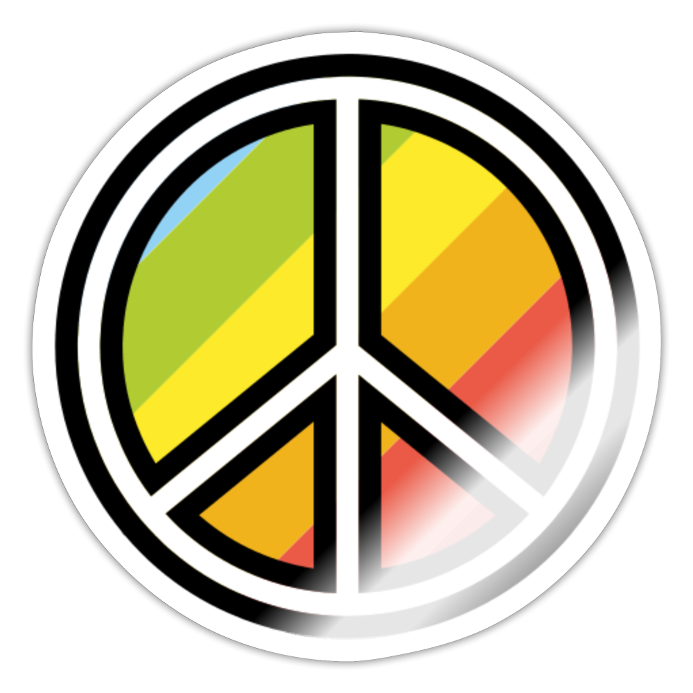 Peace Symbol Moji Sticker - Emoji.Express - white glossy