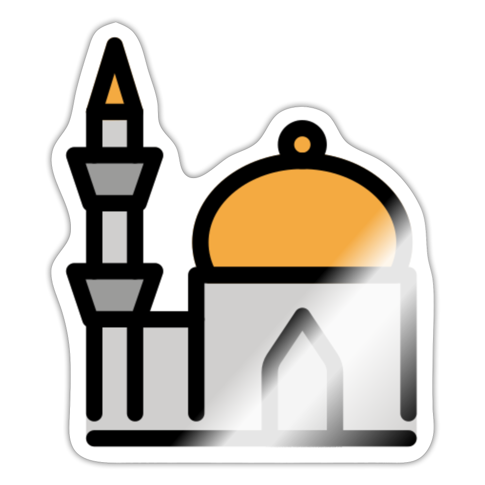 Mosque Moji Sticker - Emoji.Express - white glossy