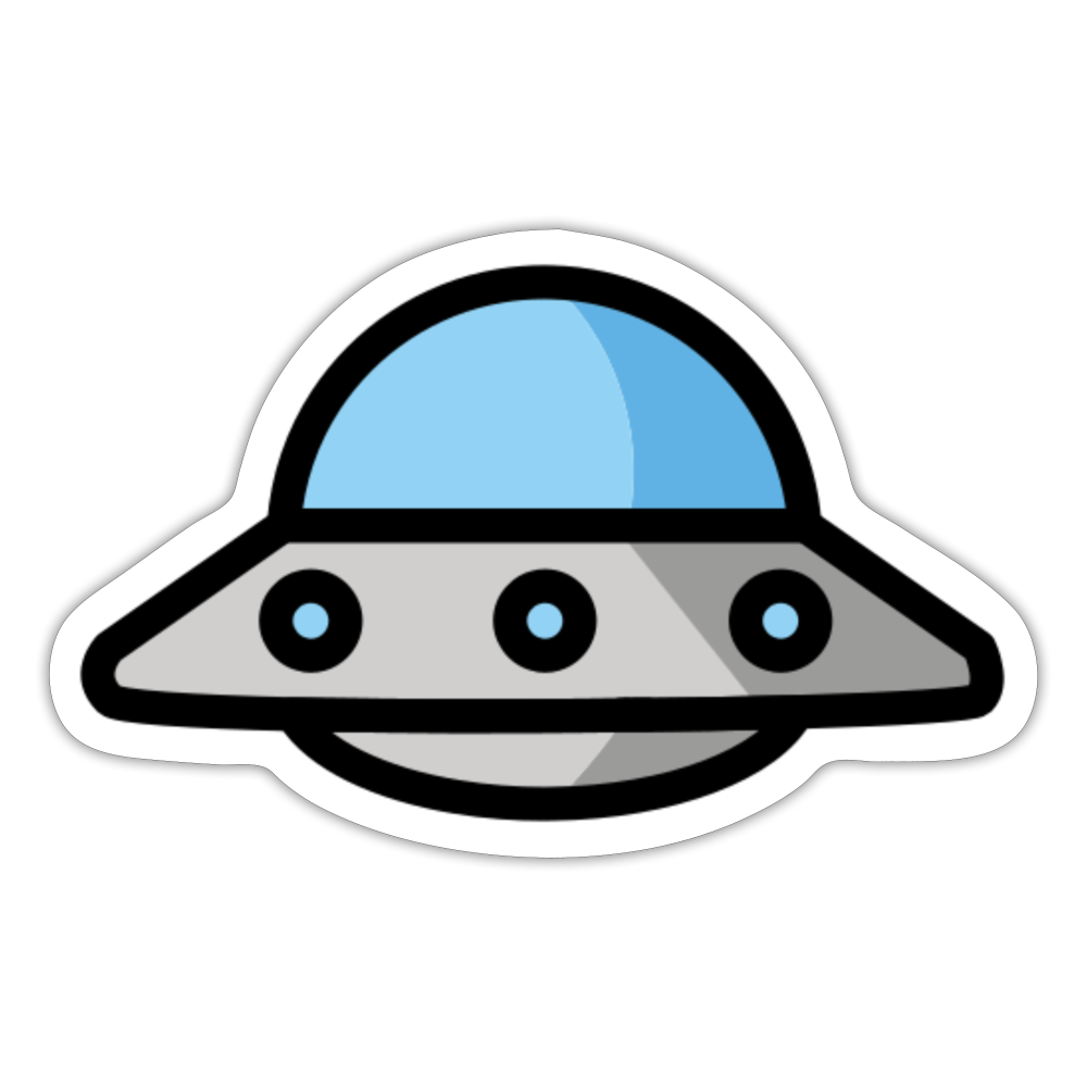 Flying Saucer Moji Sticker - Emoji.Express - white matte