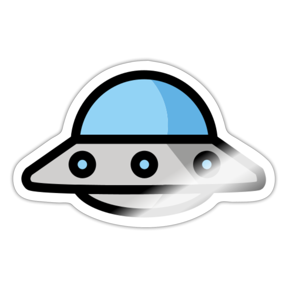 Flying Saucer Moji Sticker - Emoji.Express - white glossy