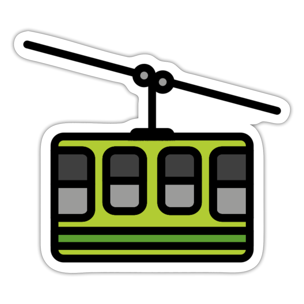 Mountain Cableway Moji Sticker - Emoji.Express - white matte