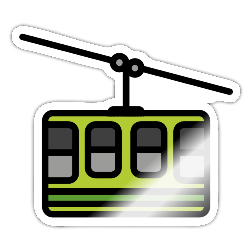 Mountain Cableway Moji Sticker - Emoji.Express - white glossy