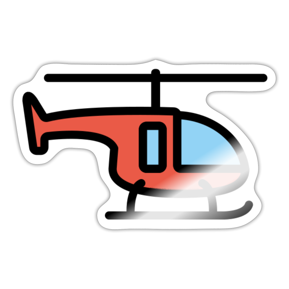 Helicopter Moji Sticker - Emoji.Express - white glossy