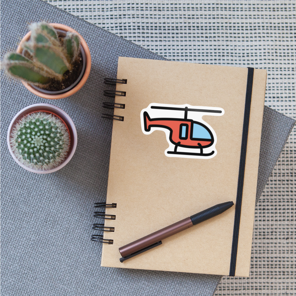 Helicopter Moji Sticker - Emoji.Express - white glossy