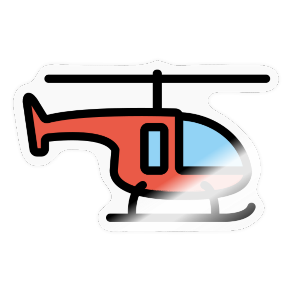 Helicopter Moji Sticker - Emoji.Express - transparent glossy
