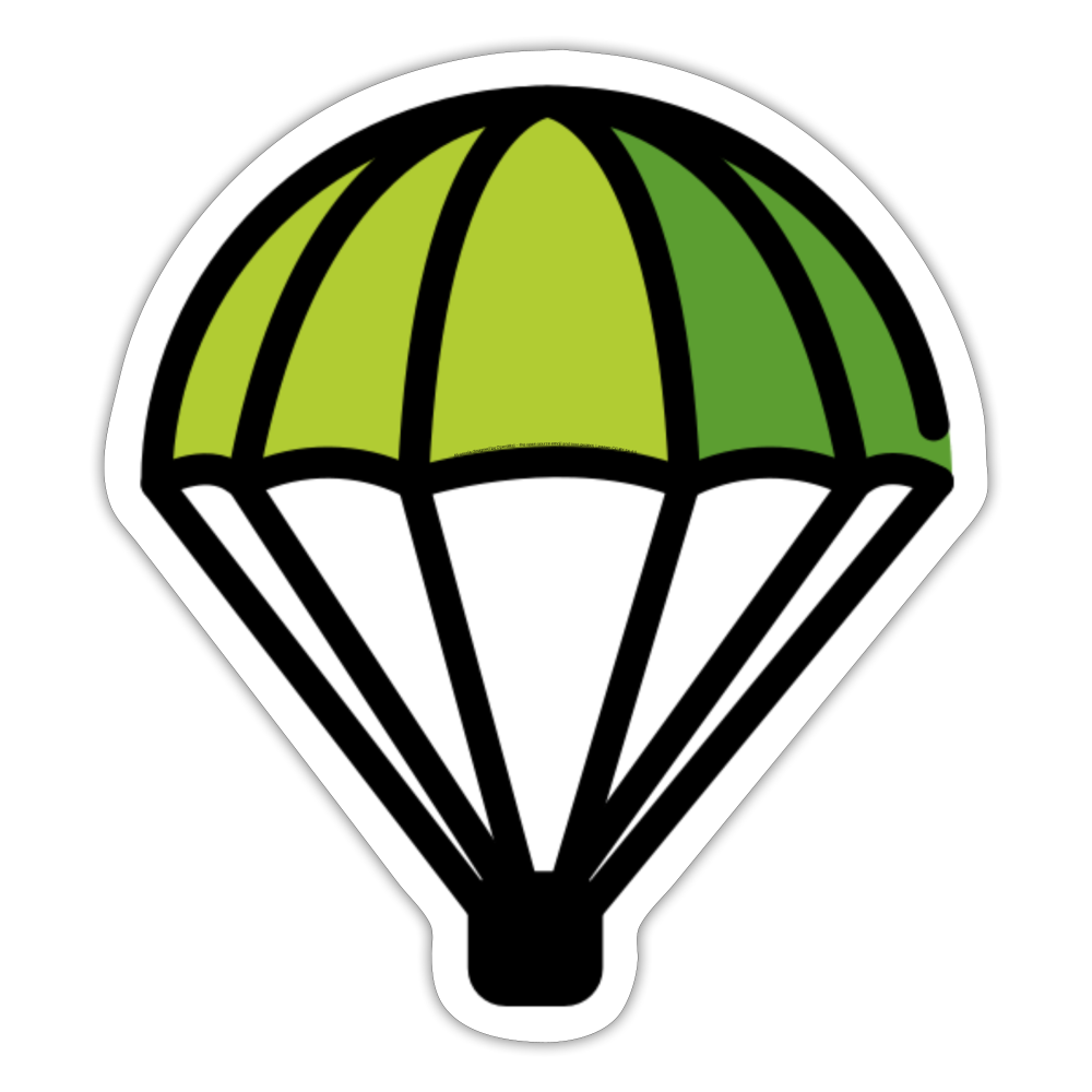 Parachute Moji Sticker - Emoji.Express - white matte