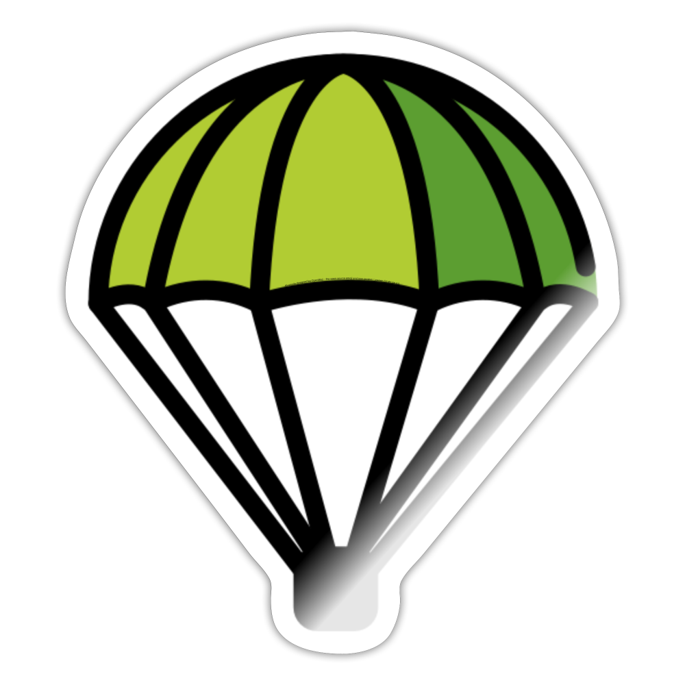 Parachute Moji Sticker - Emoji.Express - white glossy