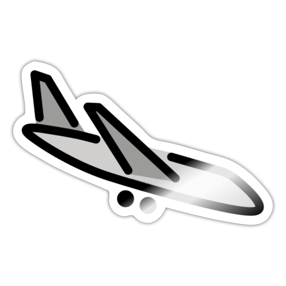 Airplane Arrival Moji Sticker - Emoji.Express - white glossy