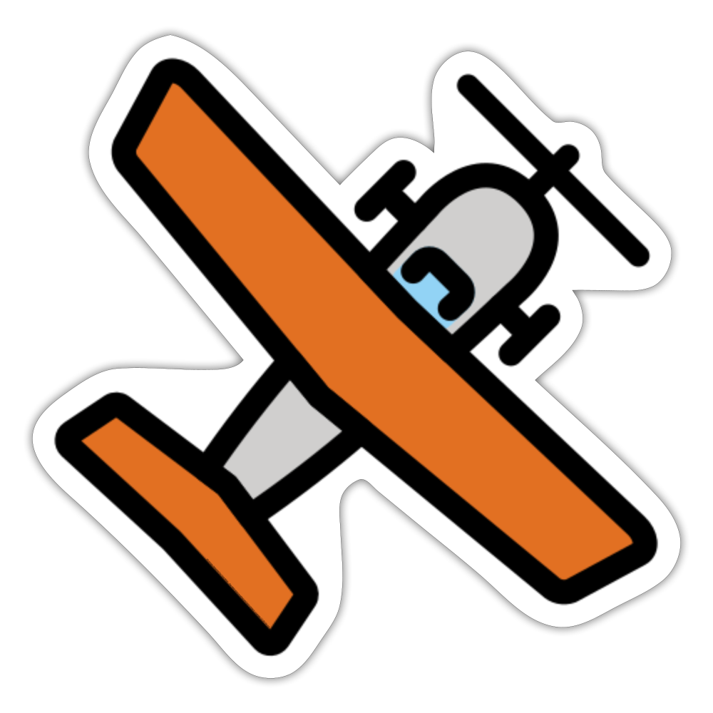 Small Airplane Moji Sticker - Emoji.Express - white matte