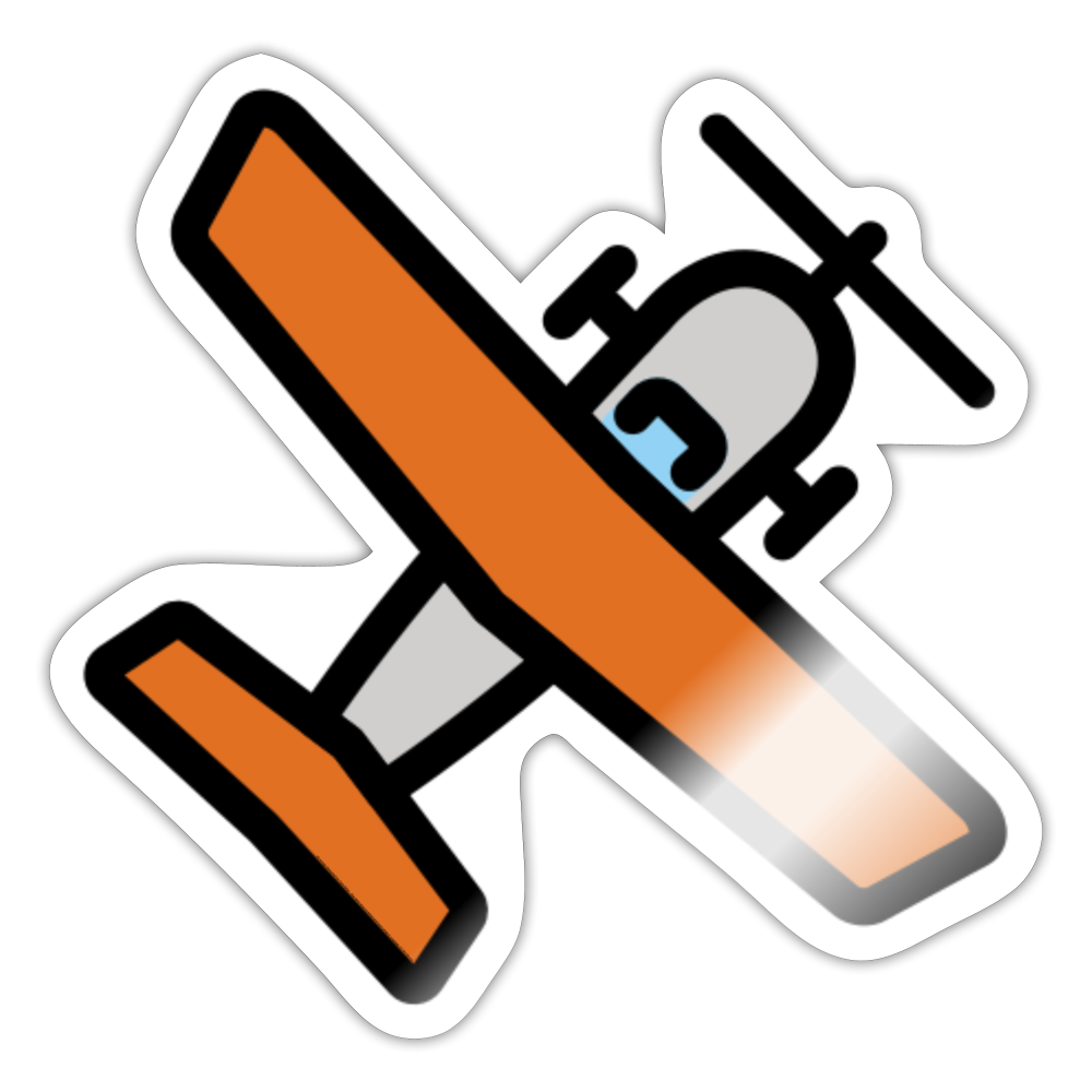 Small Airplane Moji Sticker - Emoji.Express - white glossy