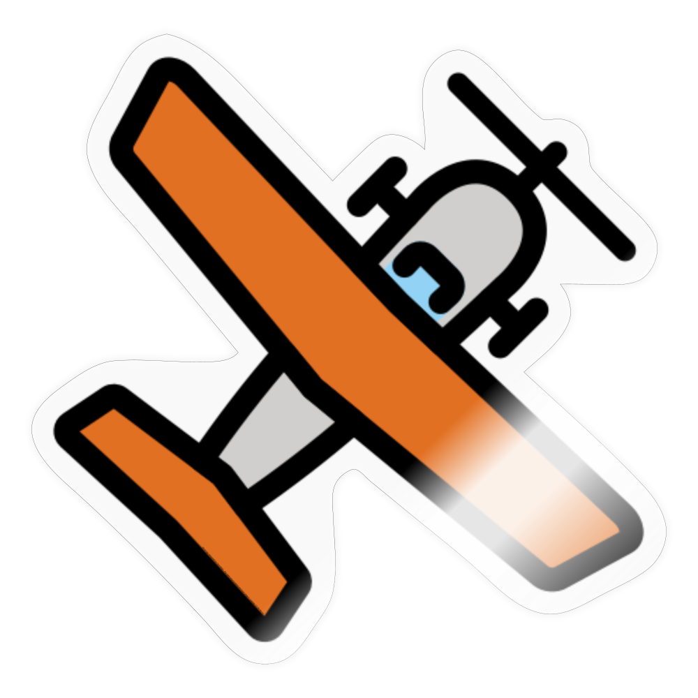 Small Airplane Moji Sticker - Emoji.Express - transparent glossy