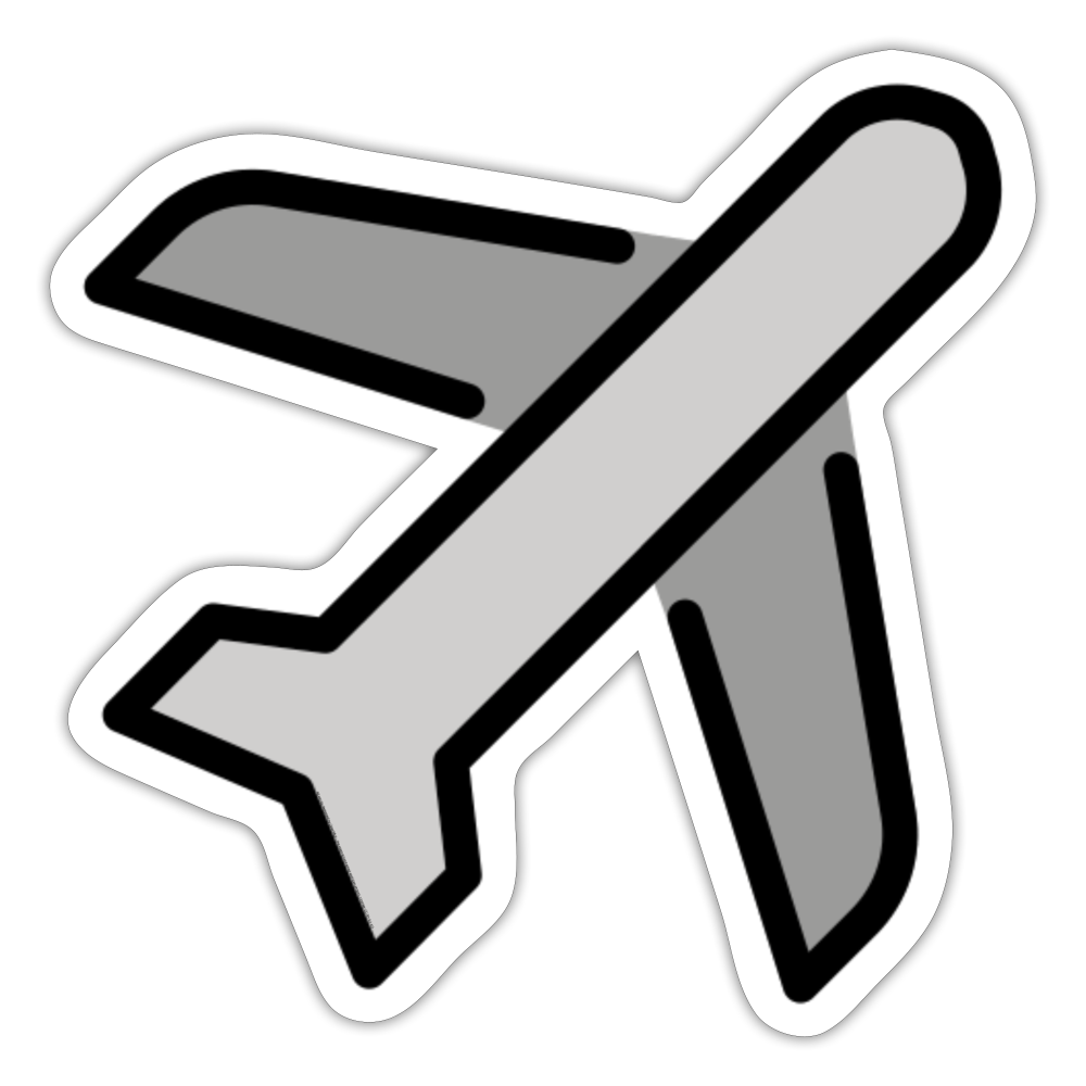 Airplane Moji Sticker - Emoji.Express - white matte