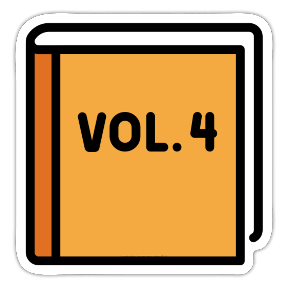 Orange Book Moji Sticker - Emoji.Express - white matte